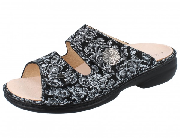 FINN COMFORT Sansibar Damen Pantolette schwarz nero/Roses