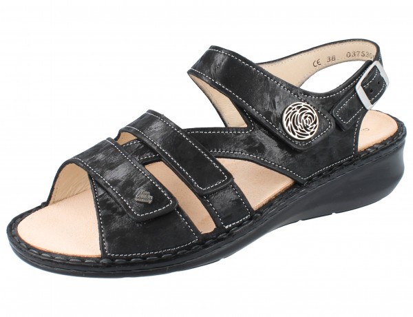 FINN COMFORT Vestone Damen Sandalen schwarz nero/Chenile