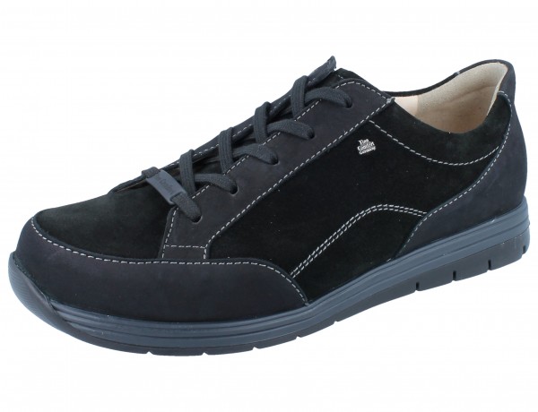 FinnComfort Osorno Herren sehr breite Sneaker schwarz Nubukleder 