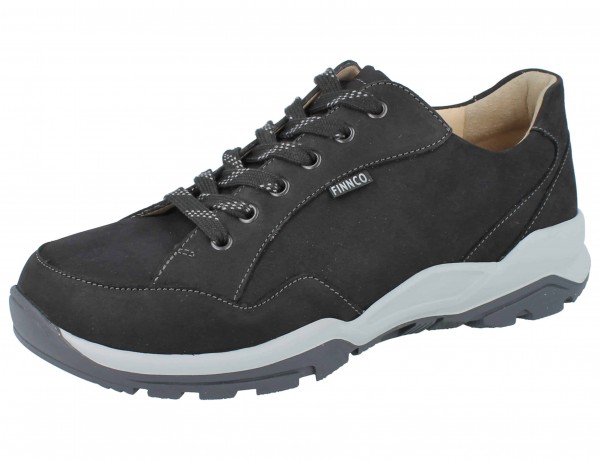 FinnComfort Tessin Damen und Herren Wanderschuhe schwarz gefettetes Nubukleder