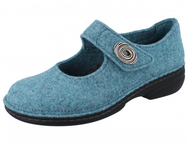 FINN COMFORT Ramsau Damen Filz Halbschuhe Hausschuhe türkis aqua/Wollfilz