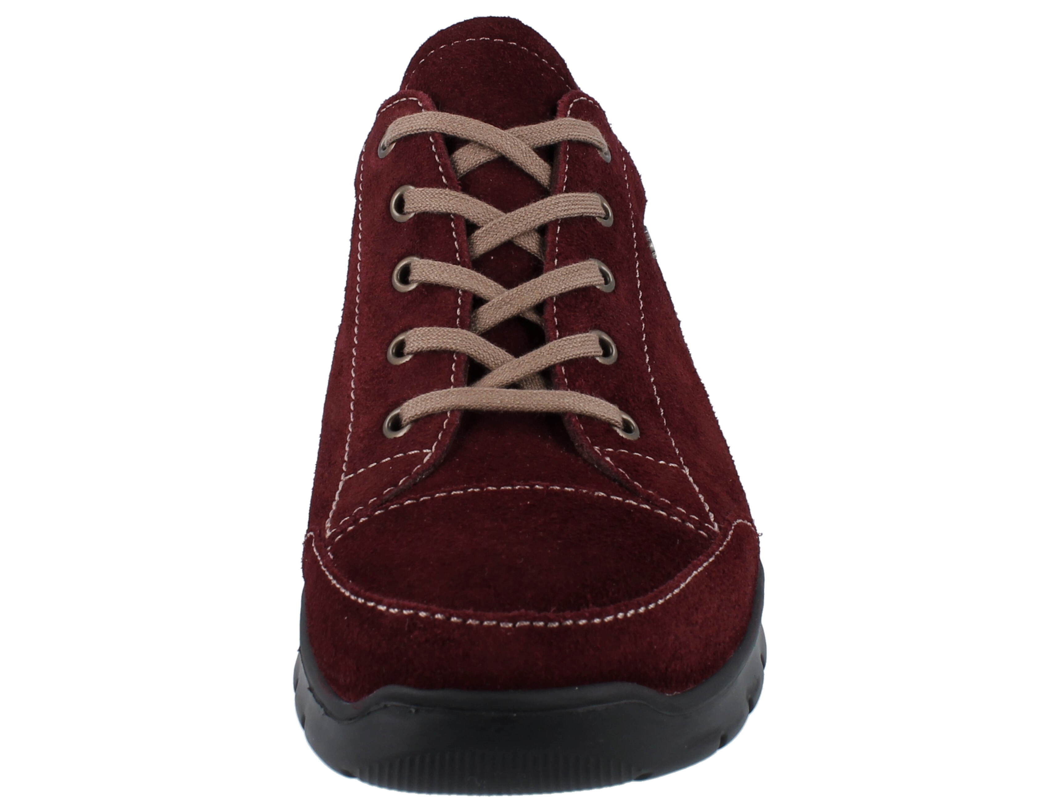 FINN COMFORT Swansea Damen Halbschuhe Schnürhalbschuhe rot bordo/Velour