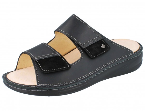 FINN COMFORT Psara Herren Pantolette black schwarz Sirio Velour