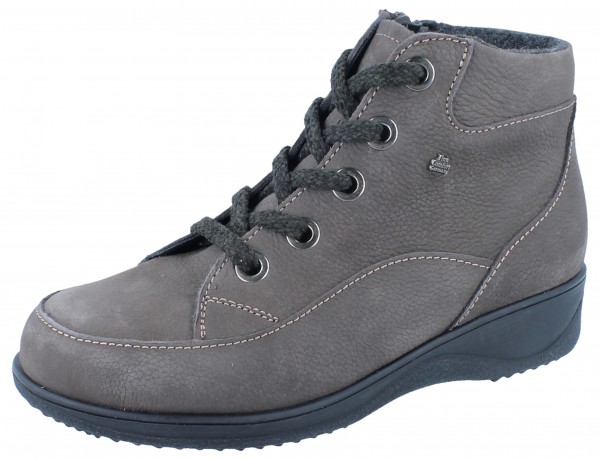 Finn Comfort Damen Winterstiefeletten grau Nubukleder