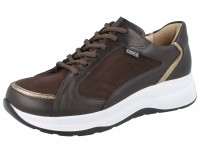 FinnComfort weiter Damen Schnürhalbschuh braun Leder mit weißem Sohlenrand und Wechselfußbett FinnComfort weiter Damen Schnürhalbschuh braun Leder mit weißem Sohlenrand und Wechselfußbett