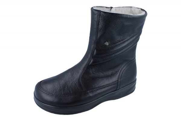 Finn Comfort Cortina Herren Winterstiefel schwarz Glattleder Lammfellfutter