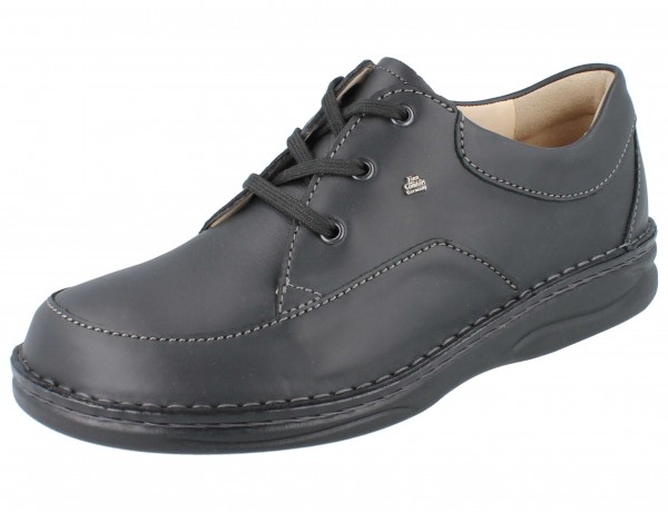 Schwarze Herren Schnürhalbschuhe aus Glattleder mit Wechselfußbett