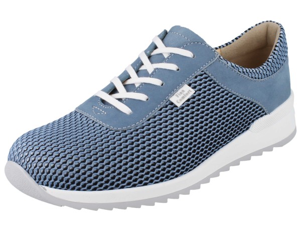 FINN COMFORT Cerritos Damen Schnürschuhe hellblau Mesh Nubukleder