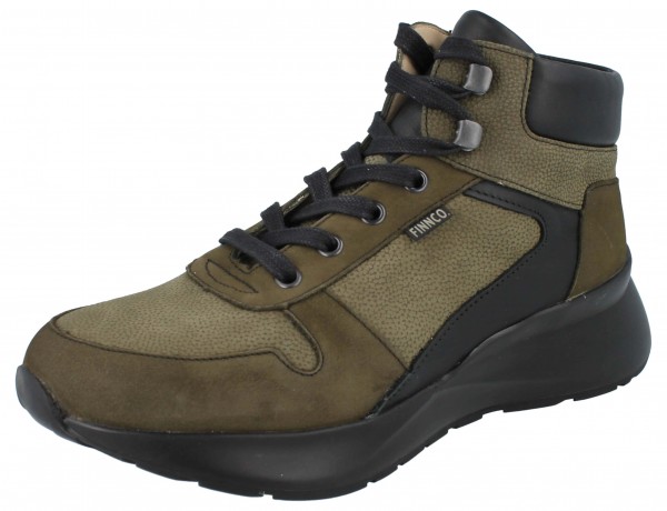 FINN COMFORT FINNCO Meribel Damen knöchelhoche Schnürschuhe grün olive Leder