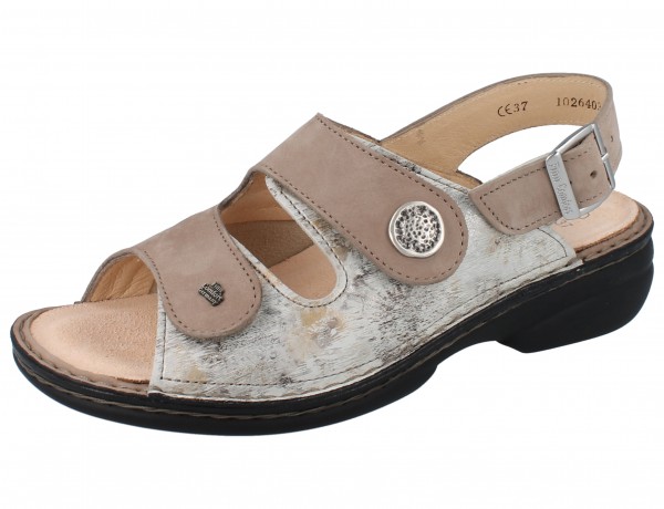 FINN COMFORT FINNSTRETCH Isera Damen Sandale stone/beige Berna/Nubuk/Stretch