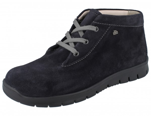 FINN COMFORT Leon Damen Halbschuhe Schnürschuhe knöchelhoch blau navy/Velour