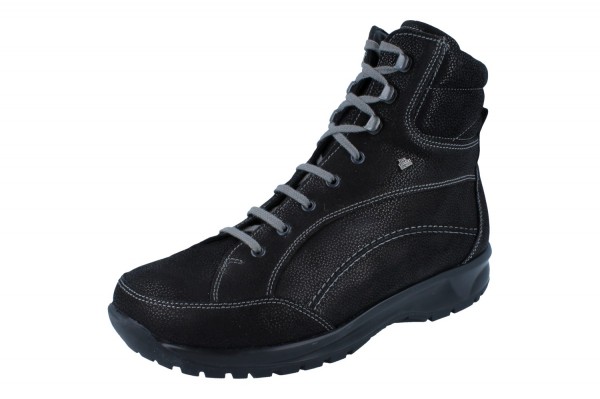 Finn Comfort Whistler Herren Winter Schnürstiefel schwarz Glattleder Wollfutter