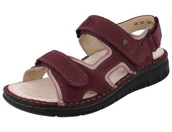 Beerenfarbene und rosa Damen Sandale mit zwei Klettverschlüssen Trekkingsandale