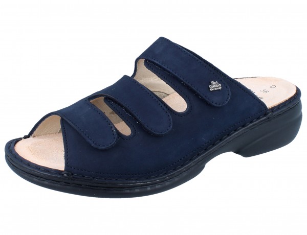 FINN COMFORT FINNSTRETCH Cisano Damen Pantolette blau atlantic Patagonia/Stretch