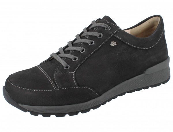 FINN COMFORT Andover Herren Halbschuhe Schnürschuhe schwarz black/NubukRona