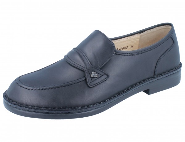 Finn Comfort Toledo Herrenslipper schwarz Glattleder