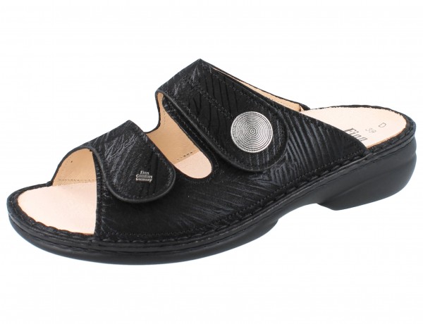 FINN COMFORT Sansibar Damen Pantolette schwarz nero/Crumble
