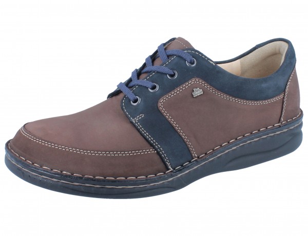 FINN COMFORT Norwich Herren Halbschuh Schnürschuh braun grizzly/marine Cherokee