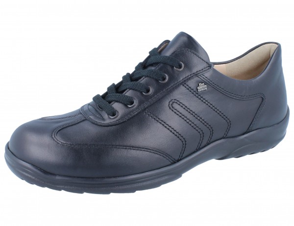 FinnComfort Syracuse schwarze Herren Halbschuhe Glattleder