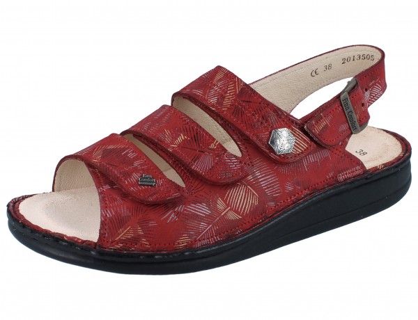 FINN COMFORT Juist-Soft Damen Sandalen rot chili Palm Nubukleder