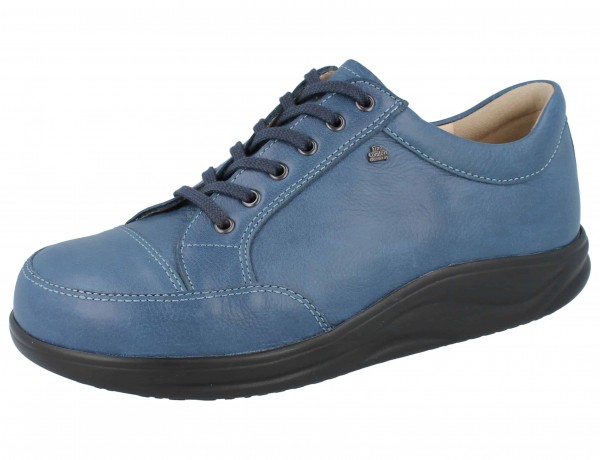 FINN COMFORT FINNAMIC Huelva Herren Halbschuhe blau blue Dustin Glattleder