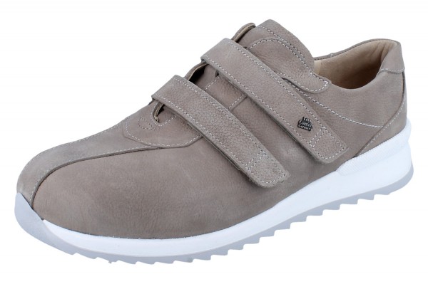 FinnComfort Damenhalbschuh mit Klettverschluss sensible Füße beige Nubukleder