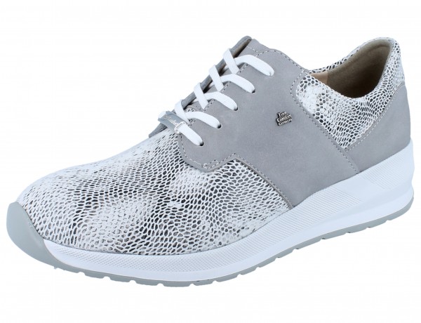 FINN COMFORT FINNSTRETCH Caino Damen Halbschuh grau grey Stretchsnake/Nubuk