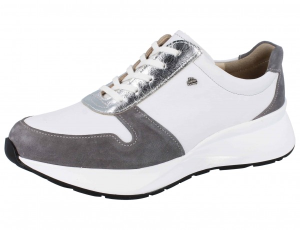 FINN COMFORT Leganes Damen Halbschuhe Schnürschuhe grau weiss silber Leder